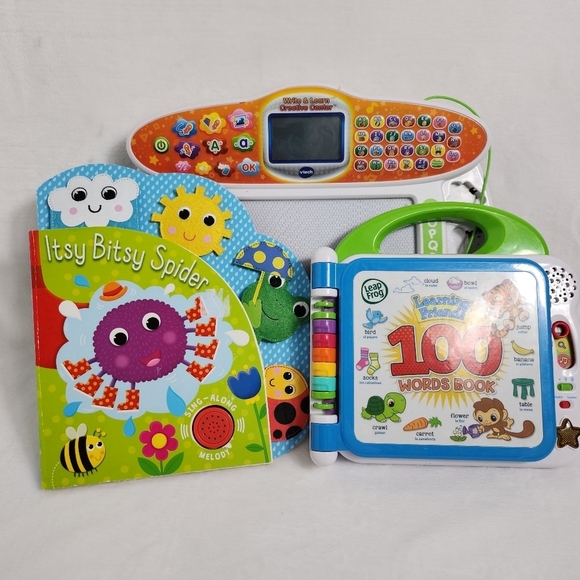 Other - 3 X educational toys:leap frog learning friend, itsy bitsy spider book, vtech